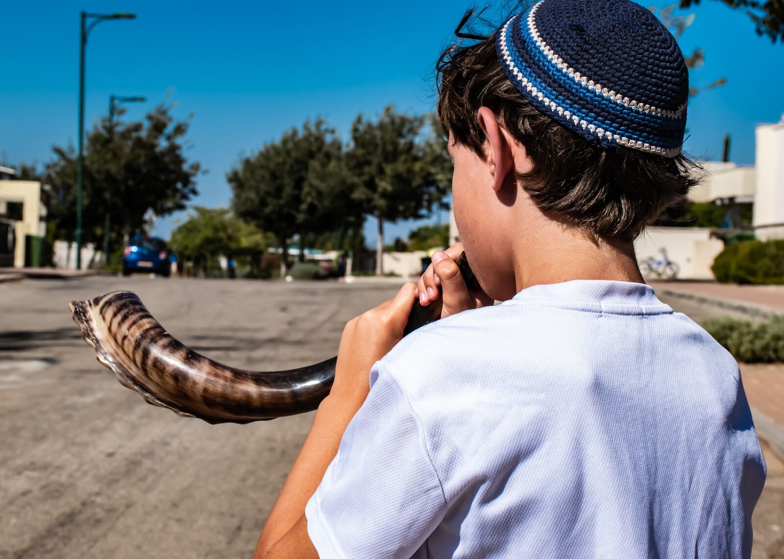 Nikon D5600 sample photo. Shofar, kid, jewish new photography