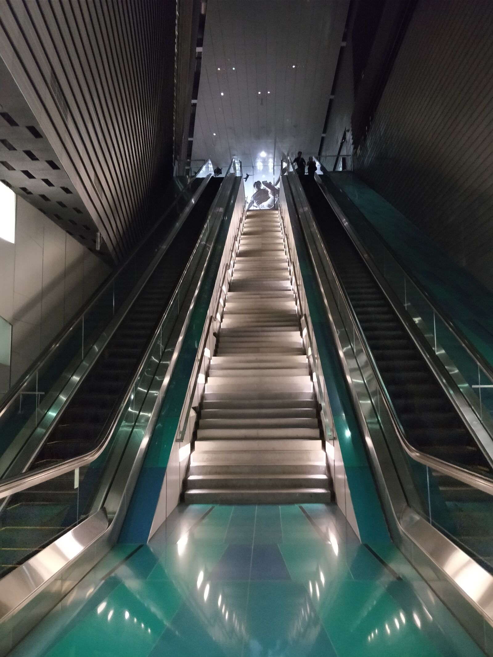 OnePlus 5 sample photo. Escalator, singapore, stadium, staircase photography