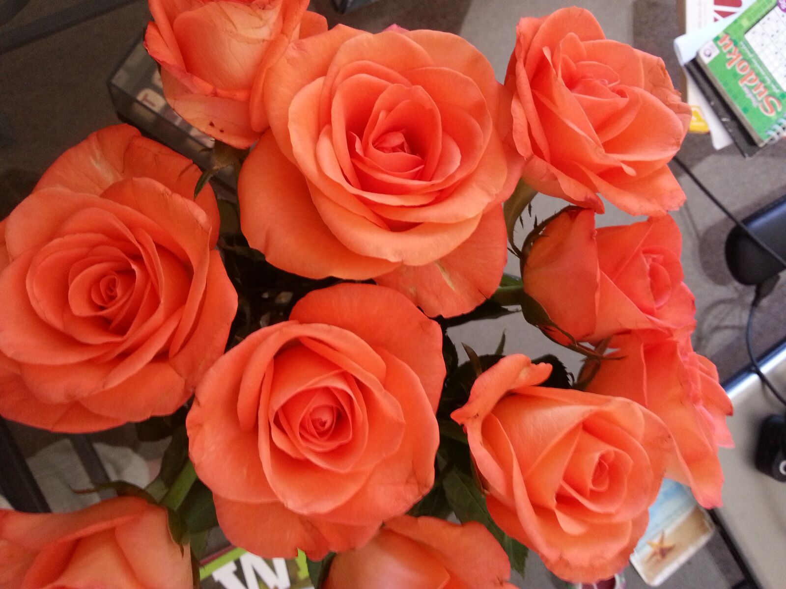 Samsung Galaxy Note2 sample photo. Roses, peach, bouquet photography