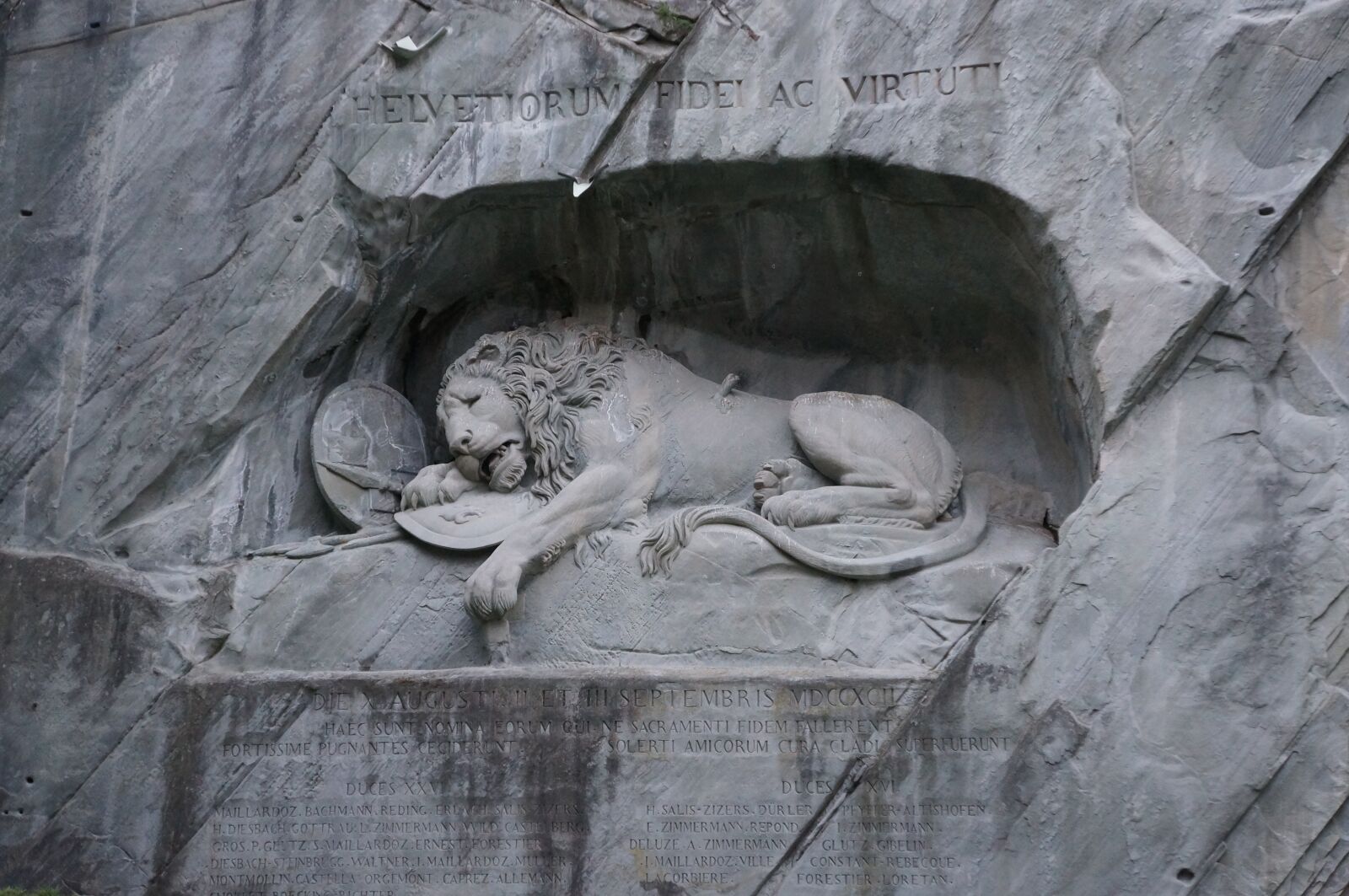 Sony Alpha NEX-5N + Sony E 18-55mm F3.5-5.6 OSS sample photo. Switzerland, wounded lion, stone photography