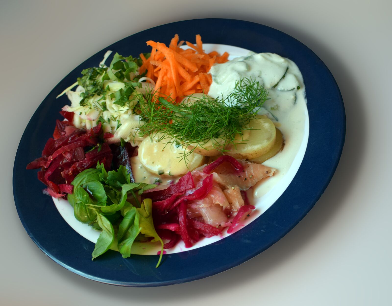 Nikon D5300 sample photo. Salmon, basil, herbs photography