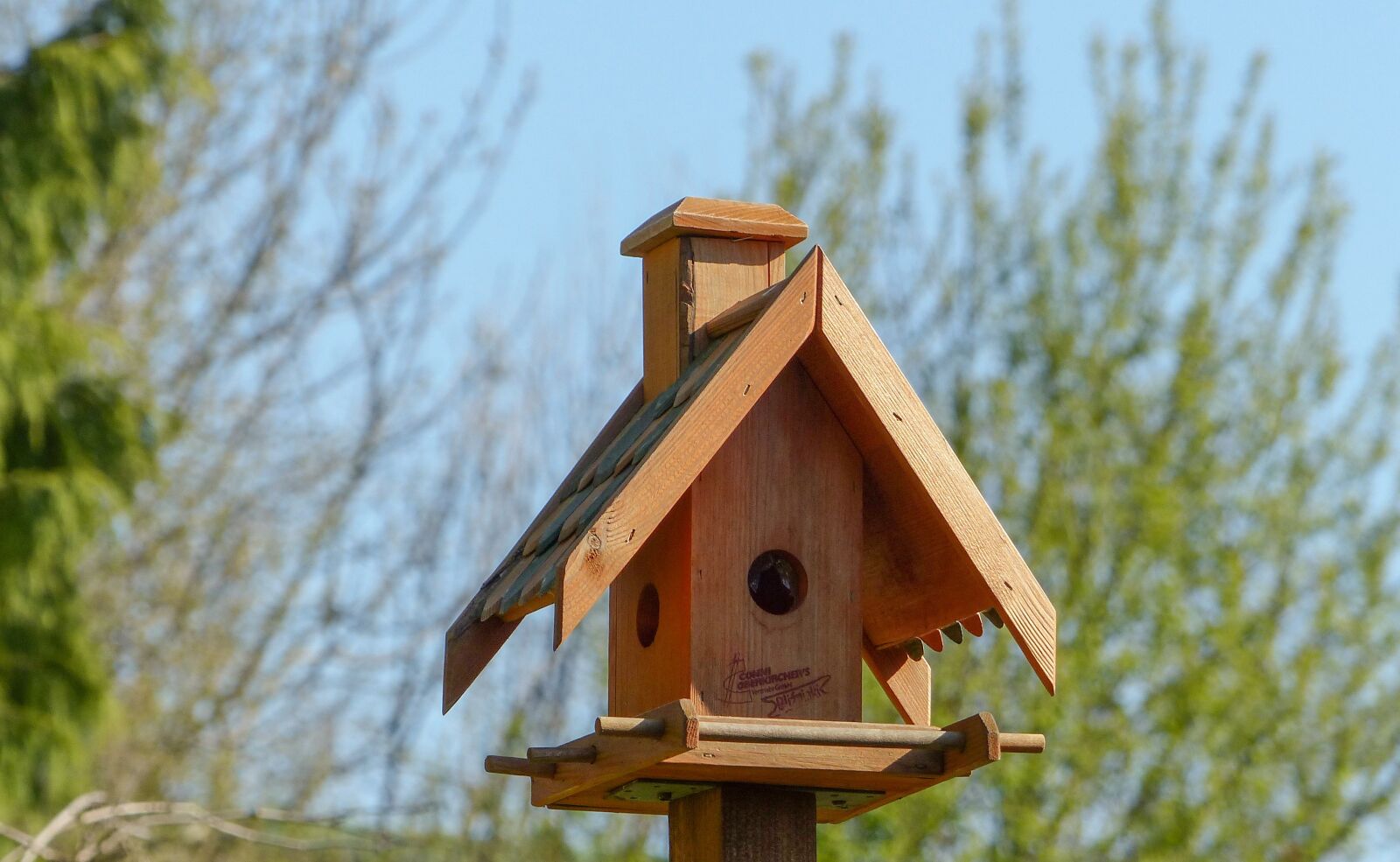 Panasonic Lumix DMC-FZ200 sample photo. Bird feeder, nest, roof photography