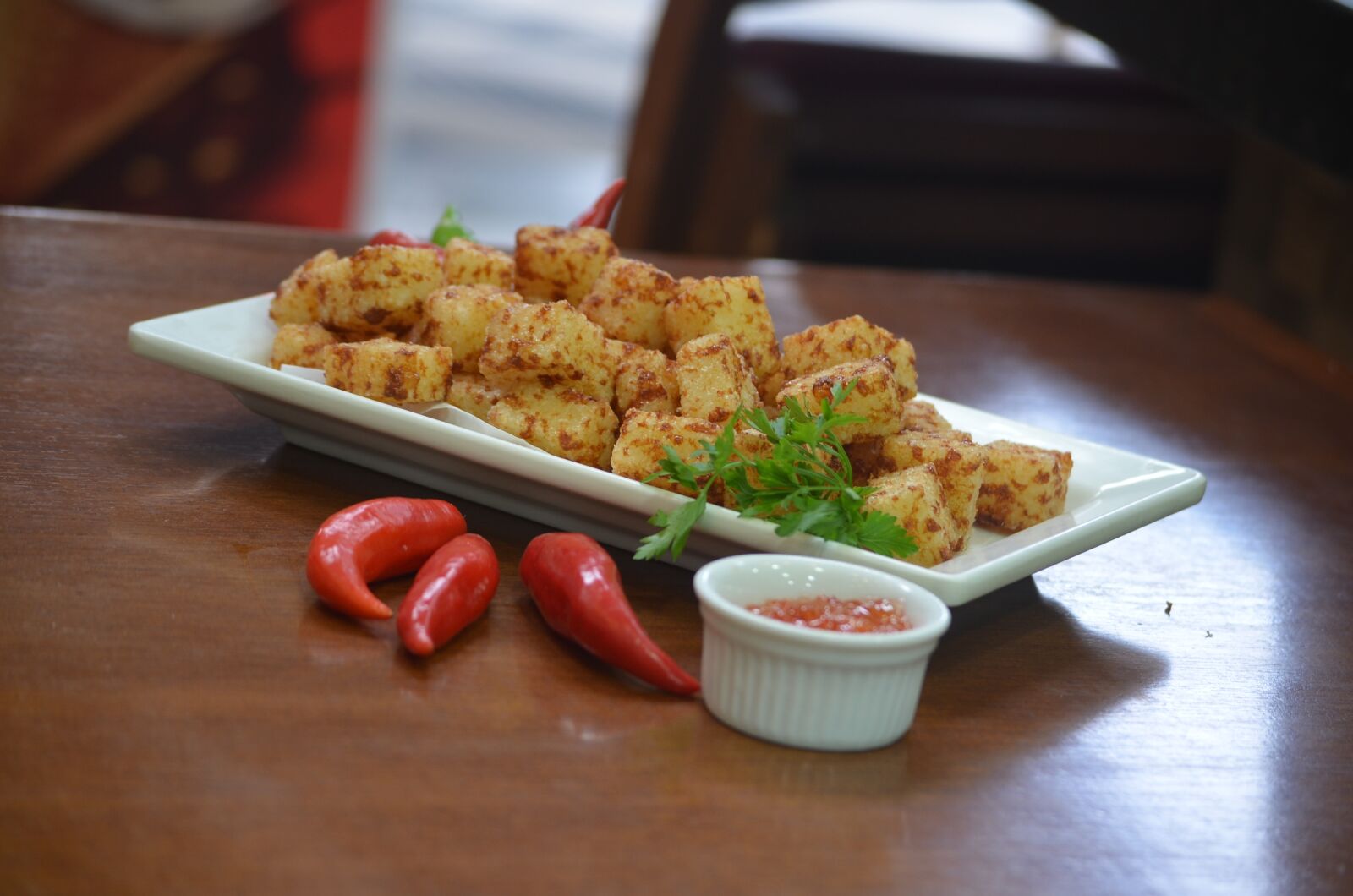 Nikon D5100 sample photo. Portion, dadinho tapioca, pepper photography