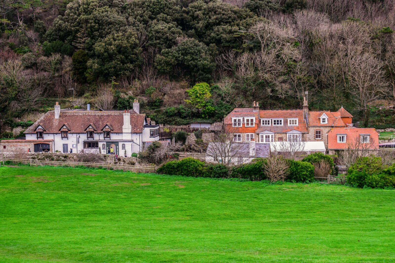 Nikon D3300 sample photo. Lulworth cove, cottages, village photography