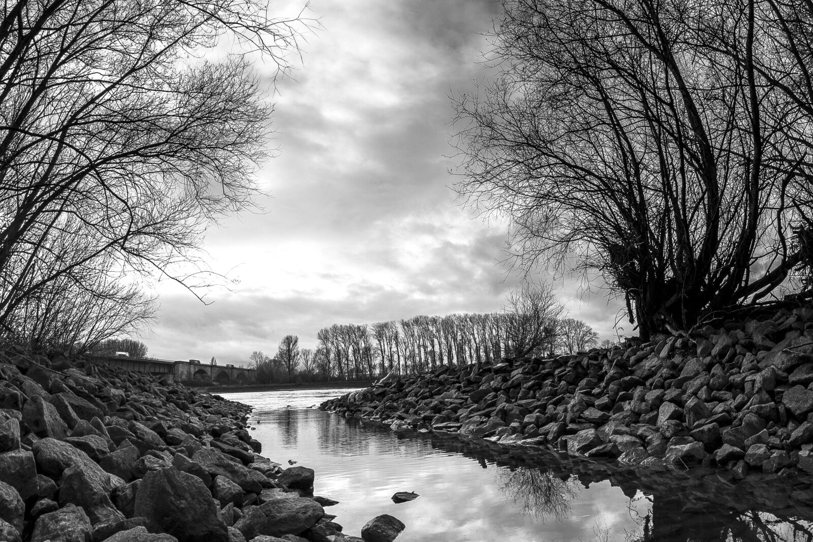 Canon EOS 600D (Rebel EOS T3i / EOS Kiss X5) sample photo. River, rhine, black and photography