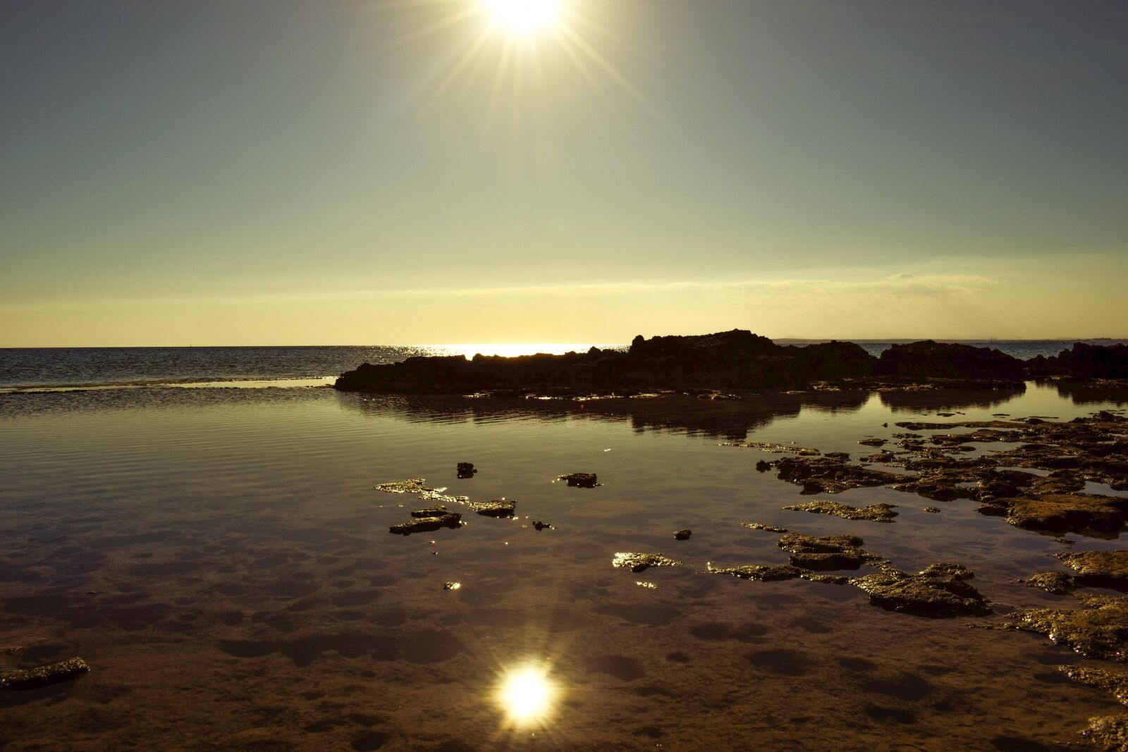 Nikon D3300 sample photo. Sunset, rocky coast, reflections photography