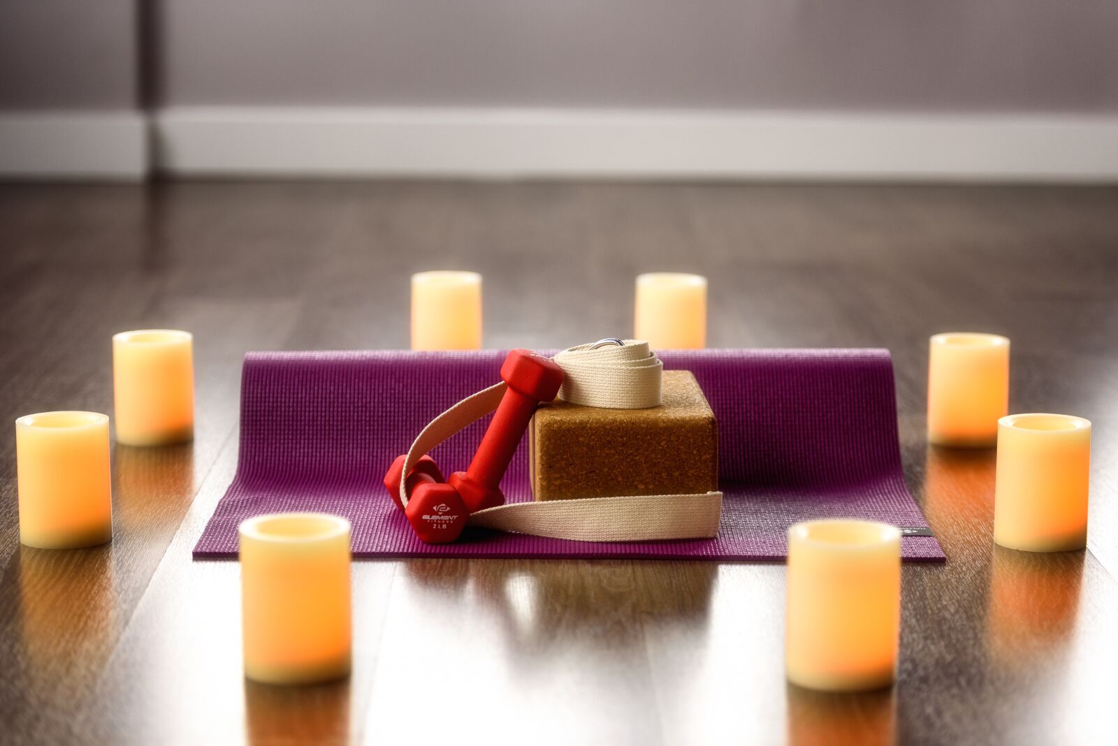 Nikon D750 sample photo. Yoga, candle, meditation photography