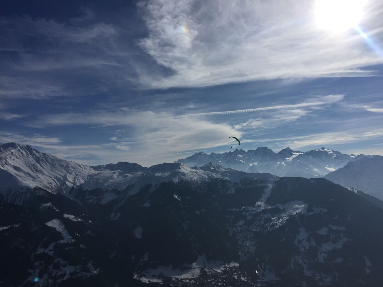 Apple iPhone 6 sample photo. Blue, sky, mountain, paragliding photography