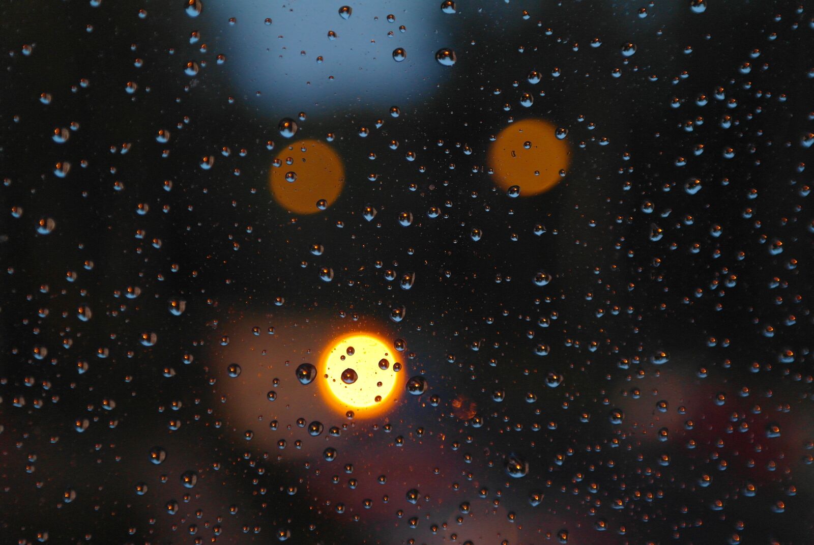 Samsung NX10 sample photo. Rain, pane, evening photography