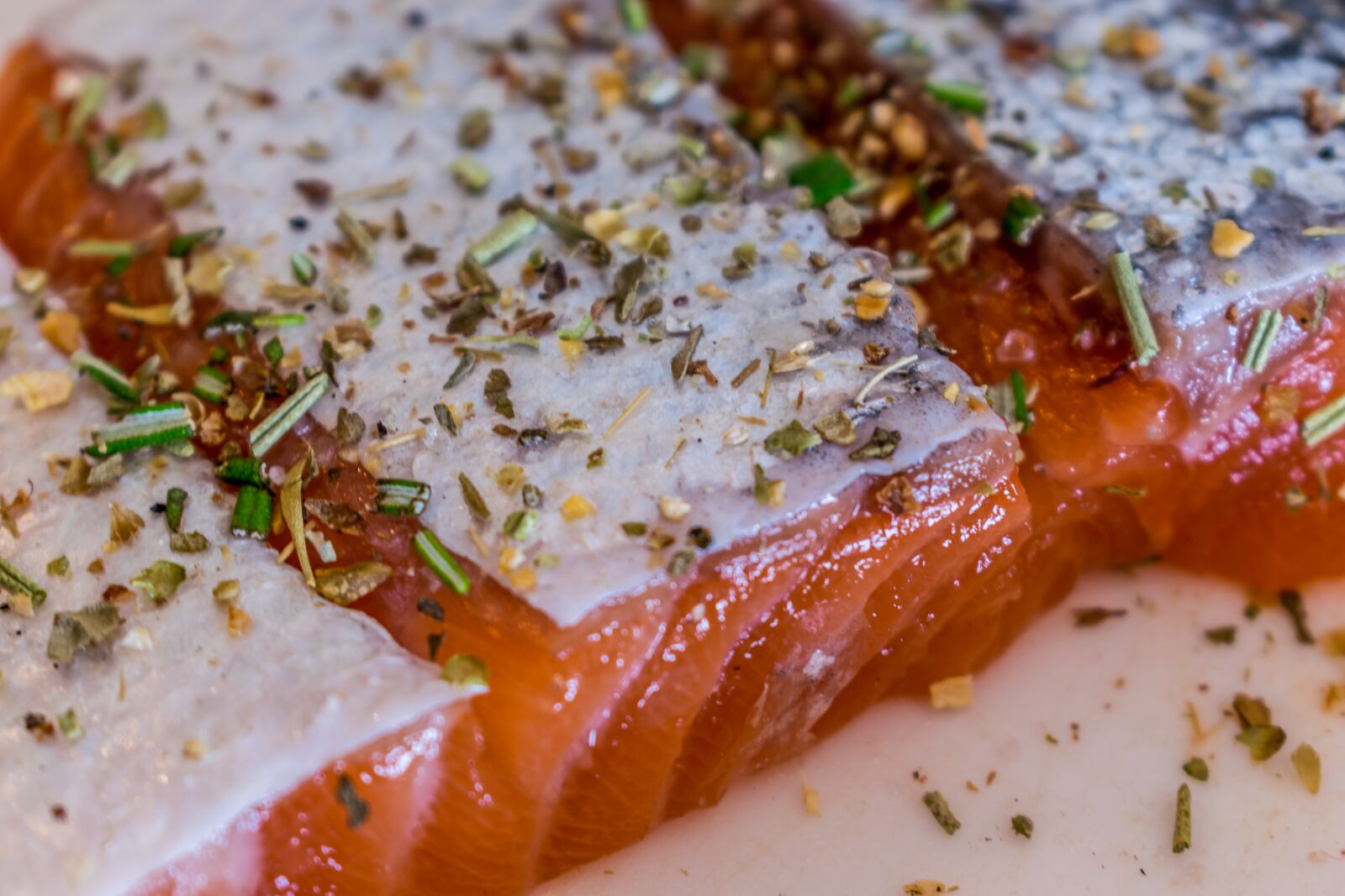 Nikon D5300 sample photo. Salmon, raw, spices photography