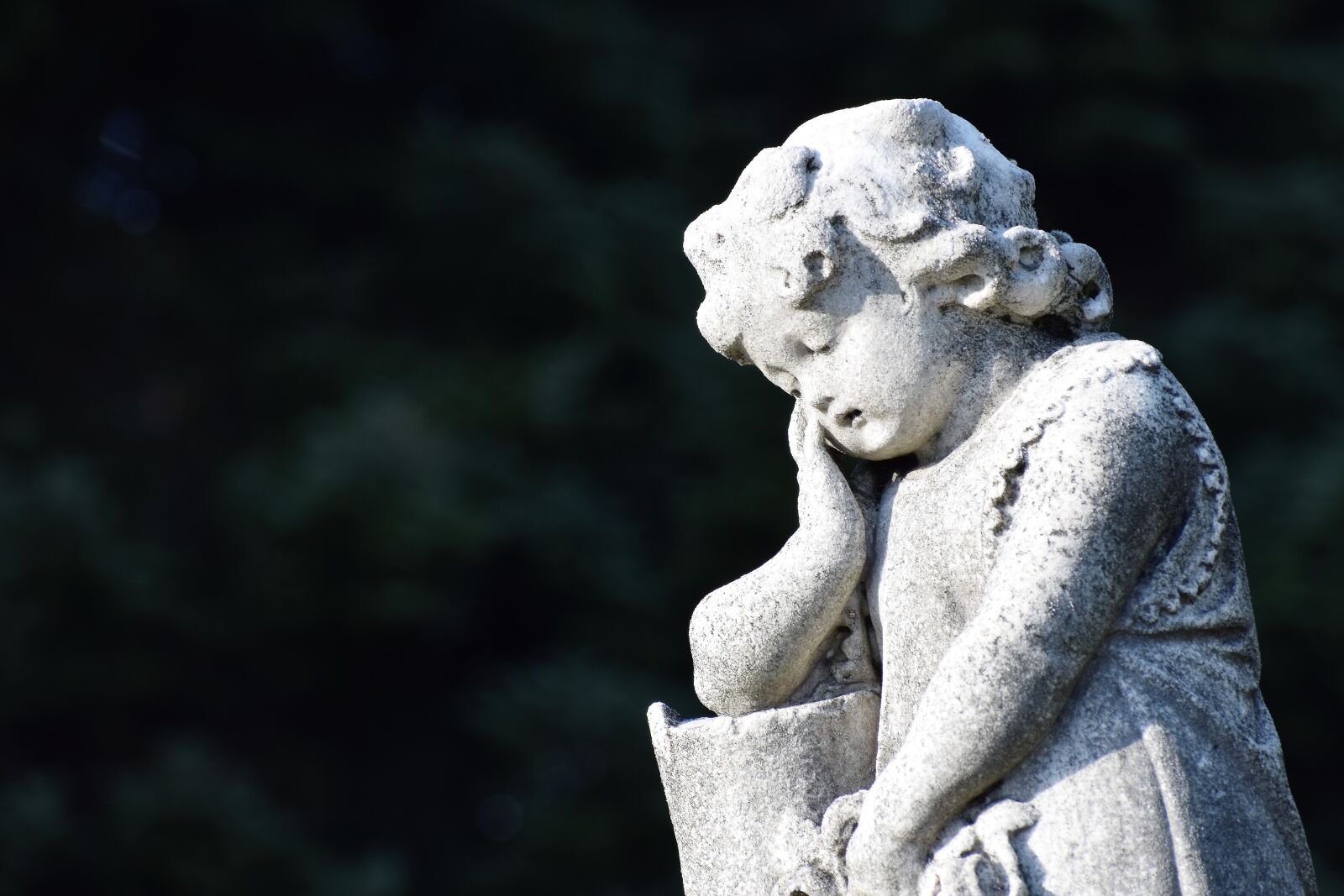 Nikon D3300 sample photo. White stone angel, sad photography