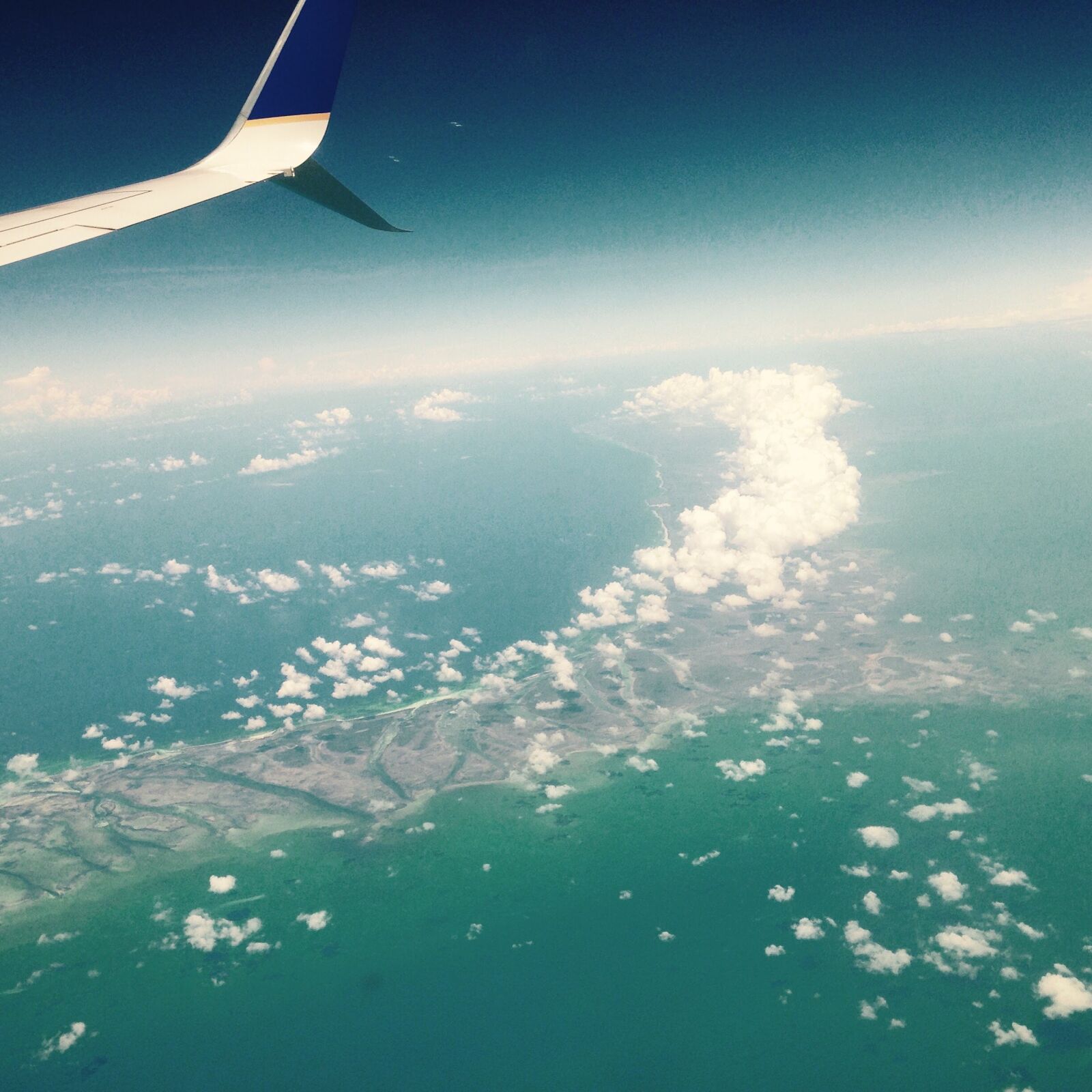 iPhone 5c back camera 4.12mm f/2.4 sample photo. Airplane, blue, sky, clear photography