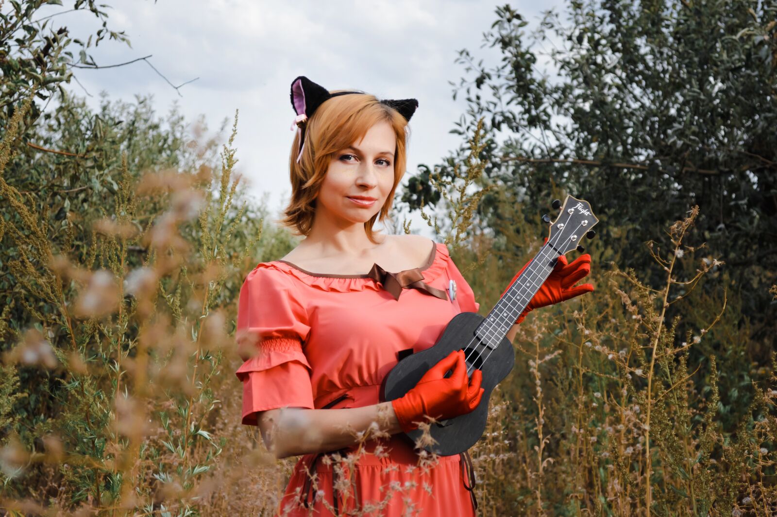 Nikon D3200 sample photo. Woman, cosplay, ukulele photography