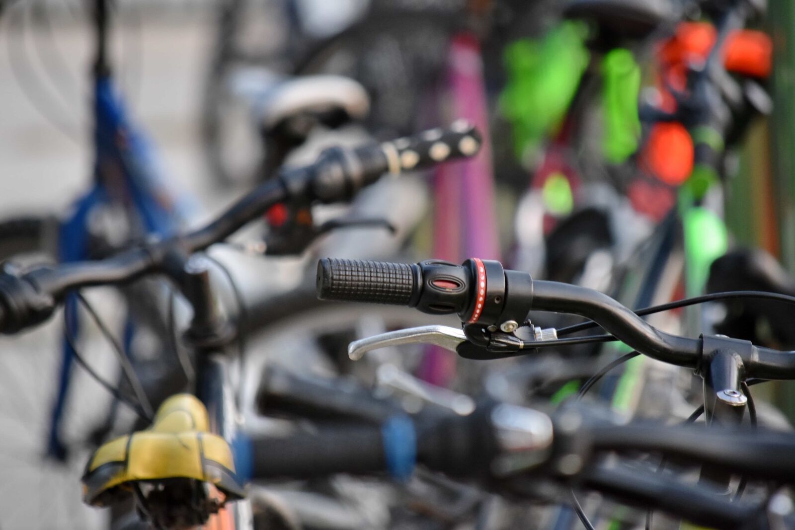 Nikon D5500 sample photo. Bicycle, many, parking lot photography
