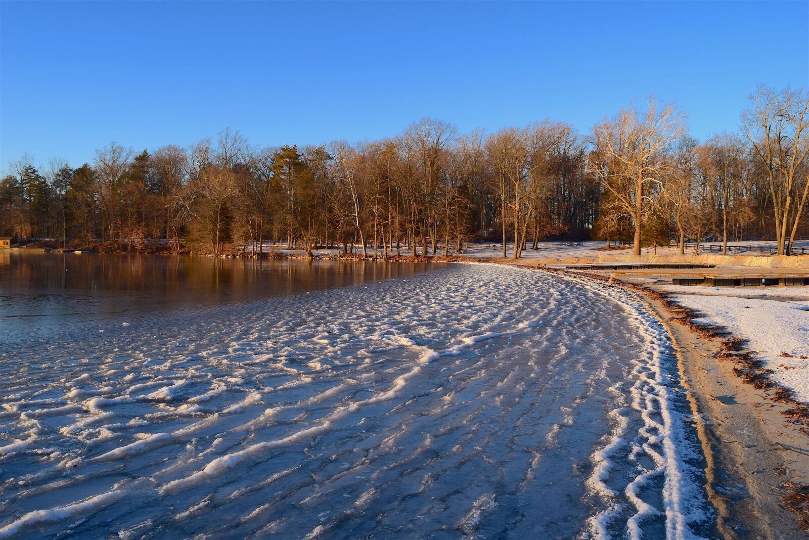 Nikon D3300 sample photo. Lake, frozen, trees photography