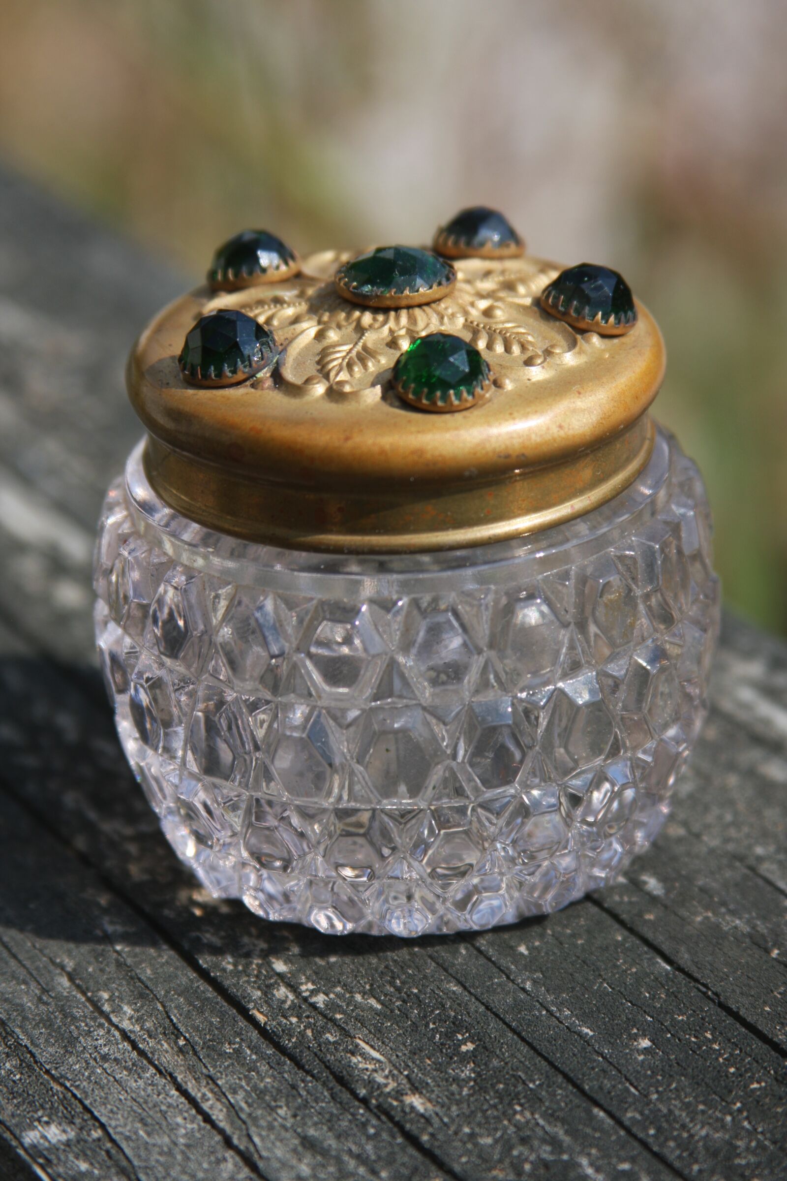 Canon EOS 40D sample photo. Glass jar, jeweled vintage photography