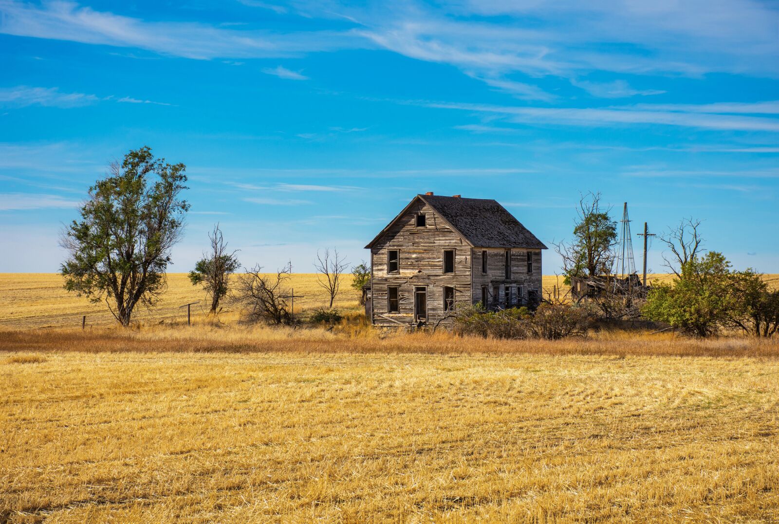 Nikon D7200 sample photo. Farming, wheat, abandoned house photography