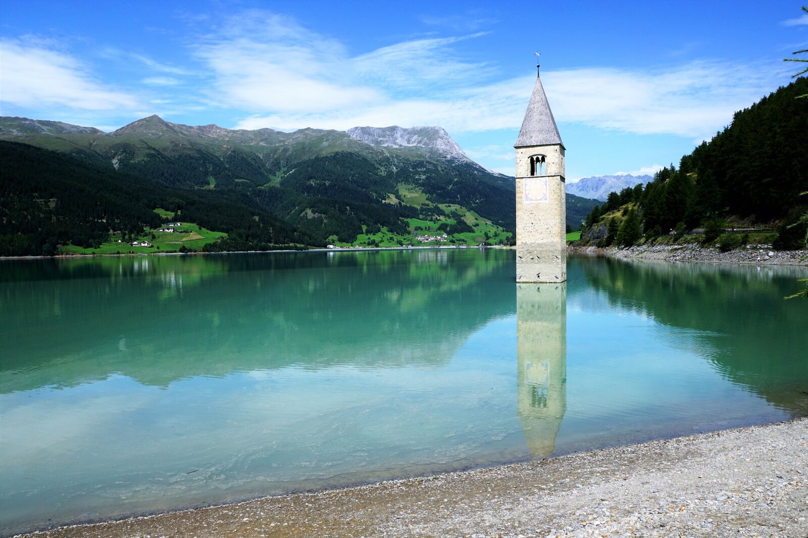 Sony DT 16-50mm F2.8 SSM sample photo. Reschensee, tower, church photography