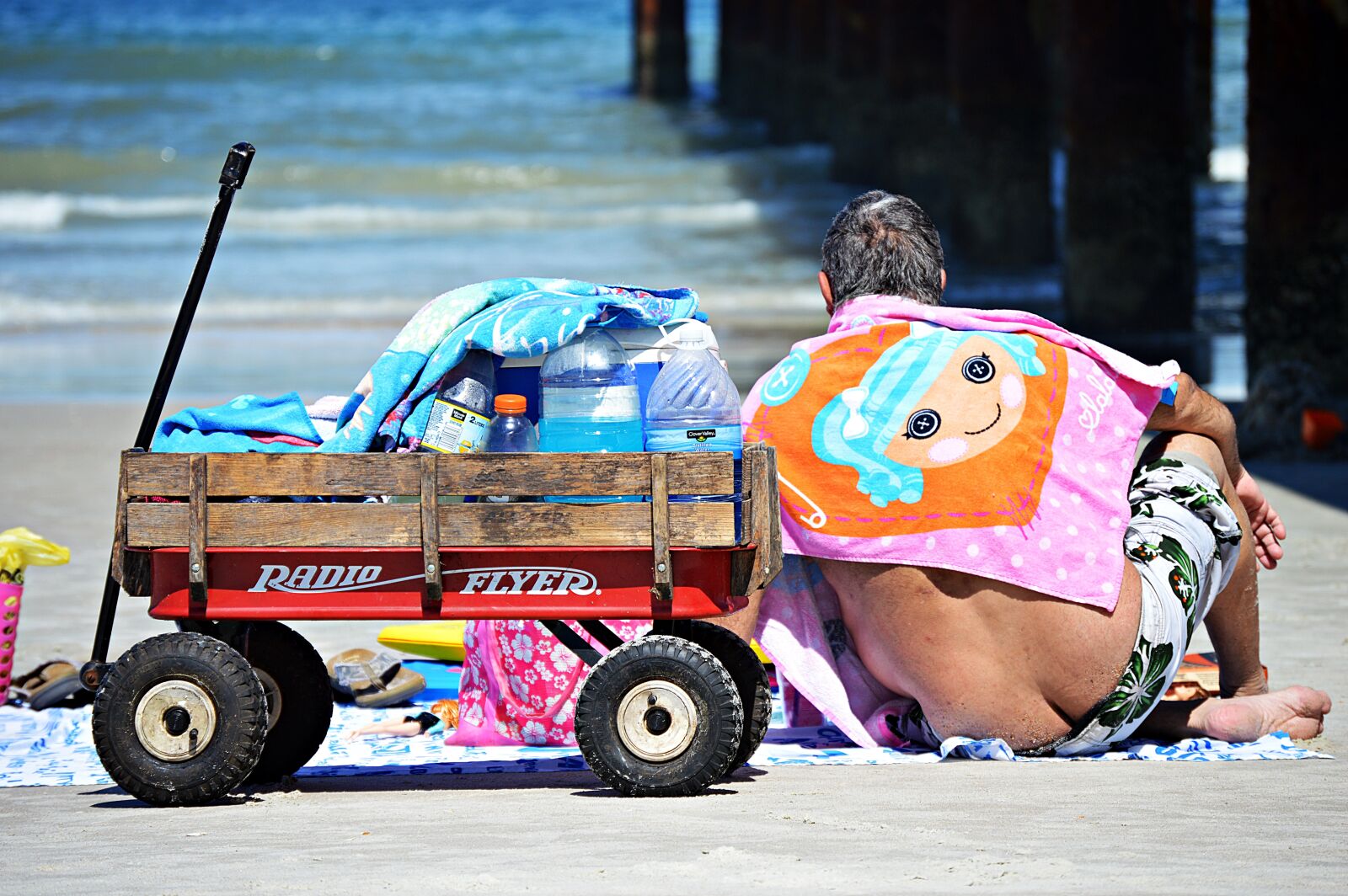 Nikon D3200 sample photo. Beach, sand, stroller photography