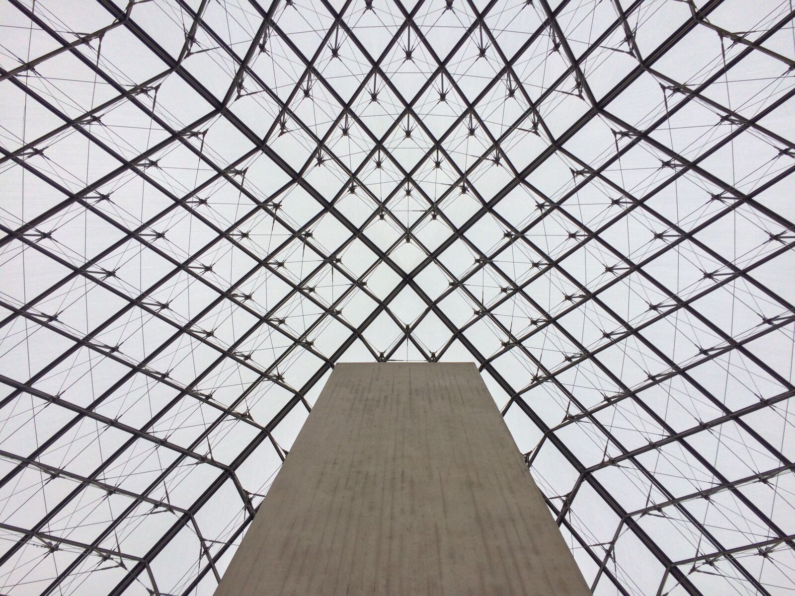 iPhone 5s back camera 4.15mm f/2.2 sample photo. Louvre, pyramid, mesh photography
