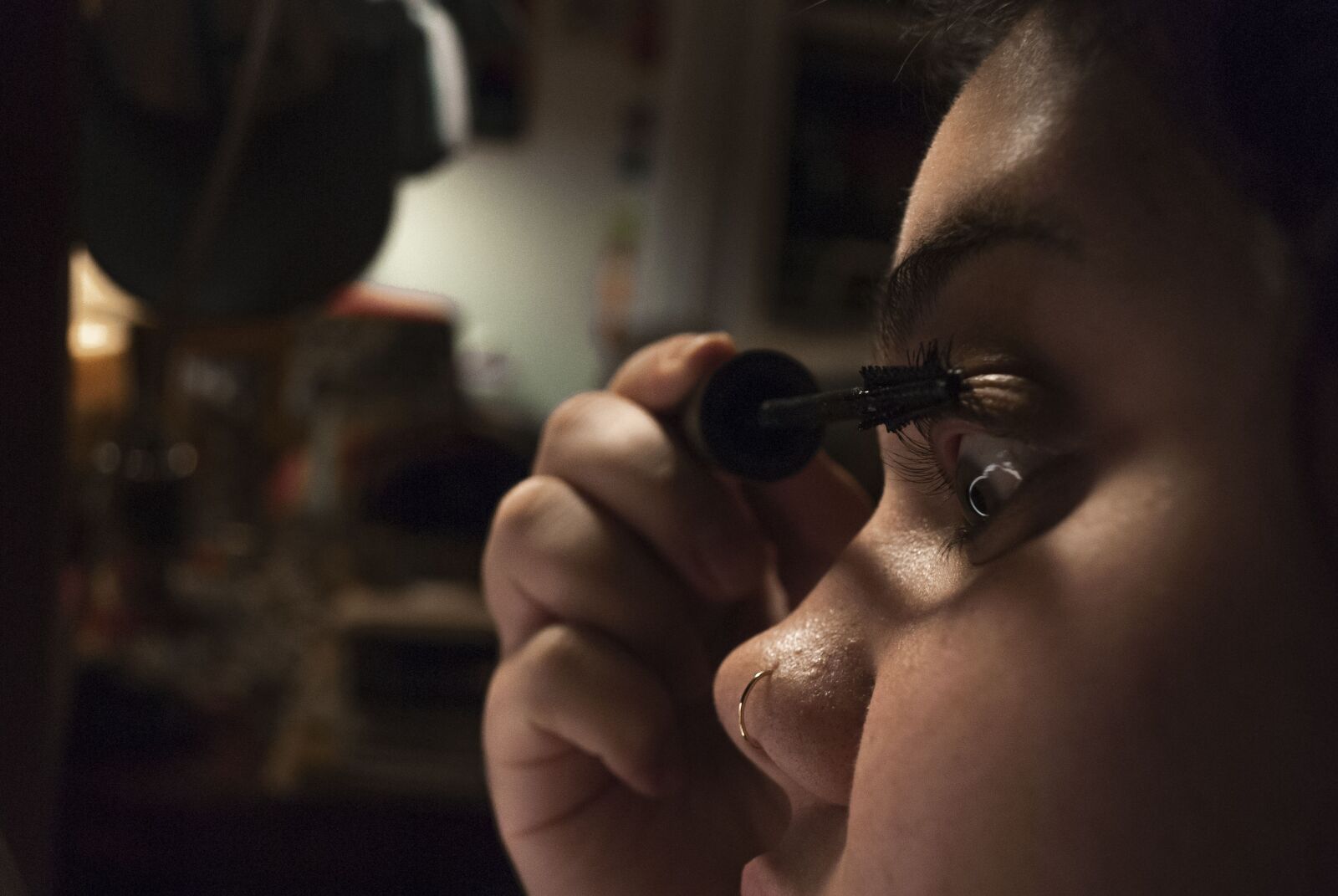Nikon D60 sample photo. Makeup, mascara, eye photography