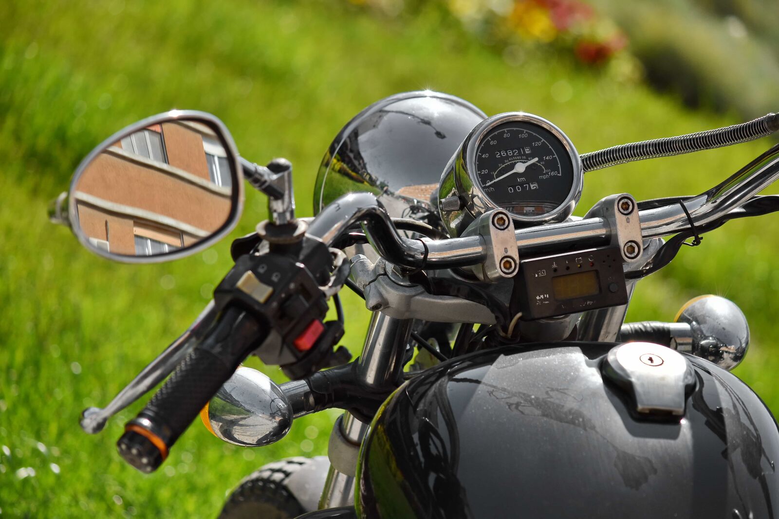 Nikon D5500 sample photo. Mirror, motorcycle, steering wheel photography