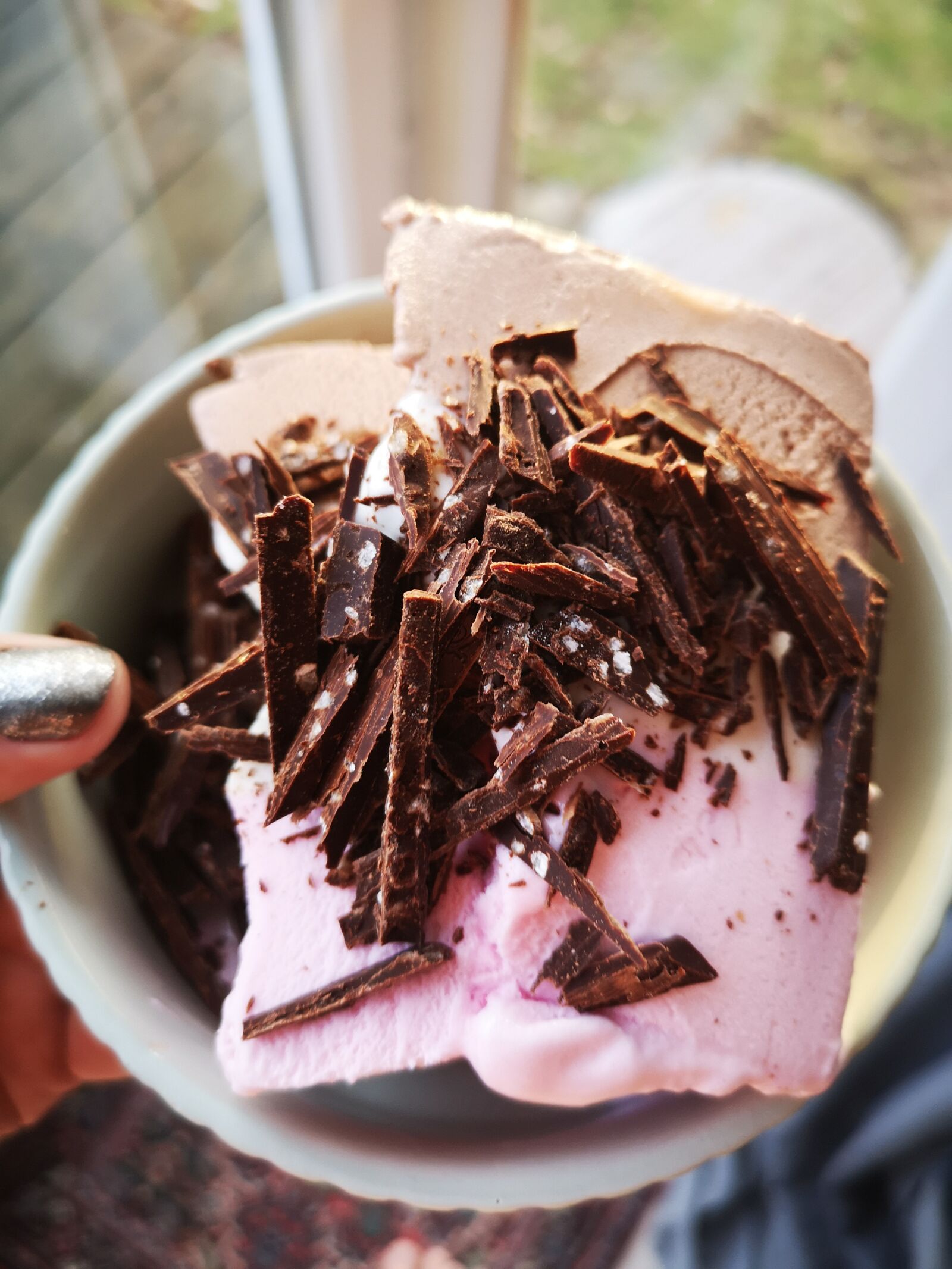 HUAWEI CLT-L29 sample photo. Tricolor ice cream, dessert photography