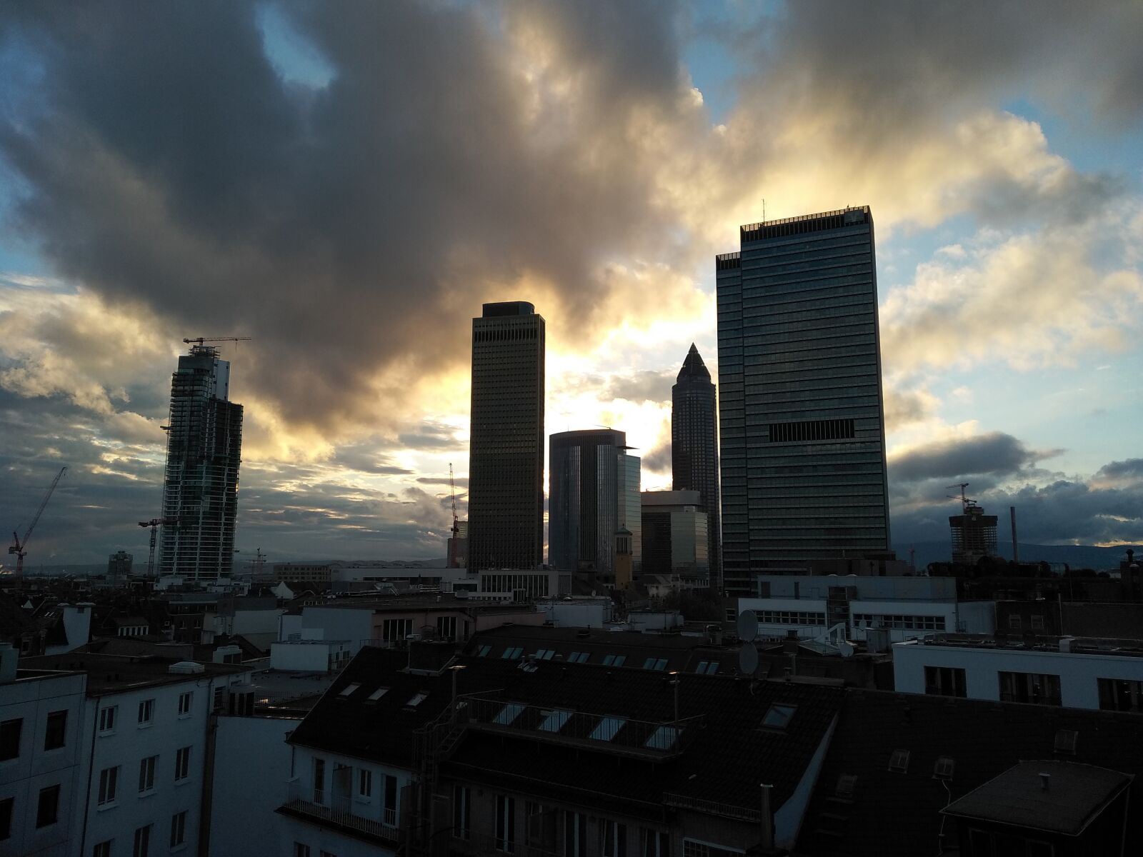 Xiaomi Redmi 5 Plus sample photo. Frankfurt, clouds, skyscraper photography
