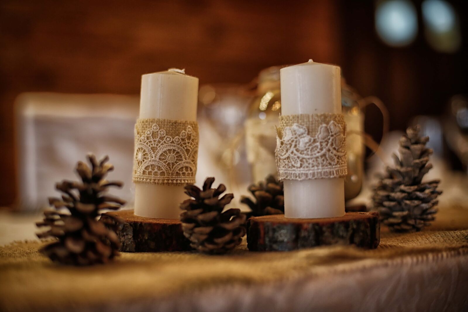 Canon EF 50mm F1.4 USM sample photo. Candles, candlestick, white, handmade photography