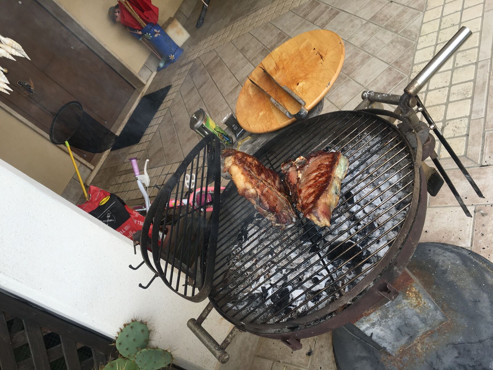 Apple iPhone 6s sample photo. Embers, meat, grill photography