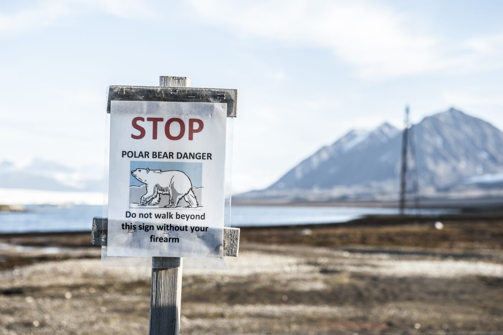 Nikon D700 sample photo. Ny- lesund, warnschild, polar photography