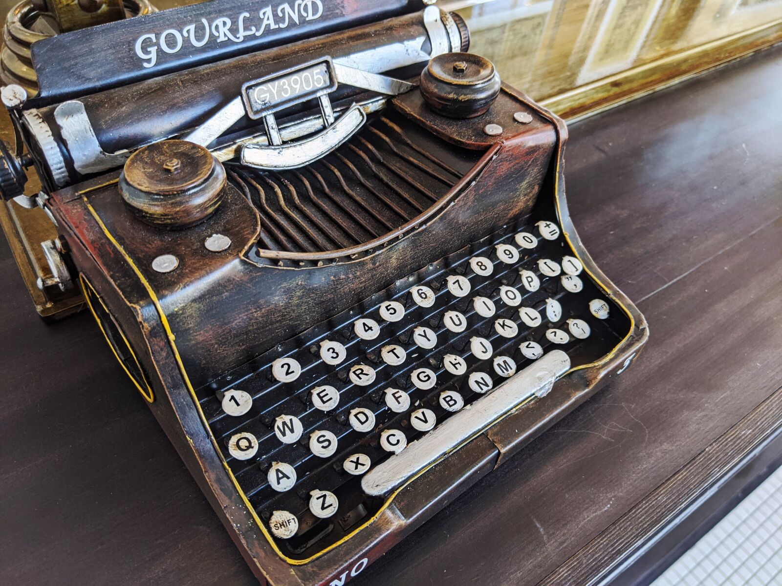 Google Pixel 3a sample photo. Vintage typewriter, machine, old photography