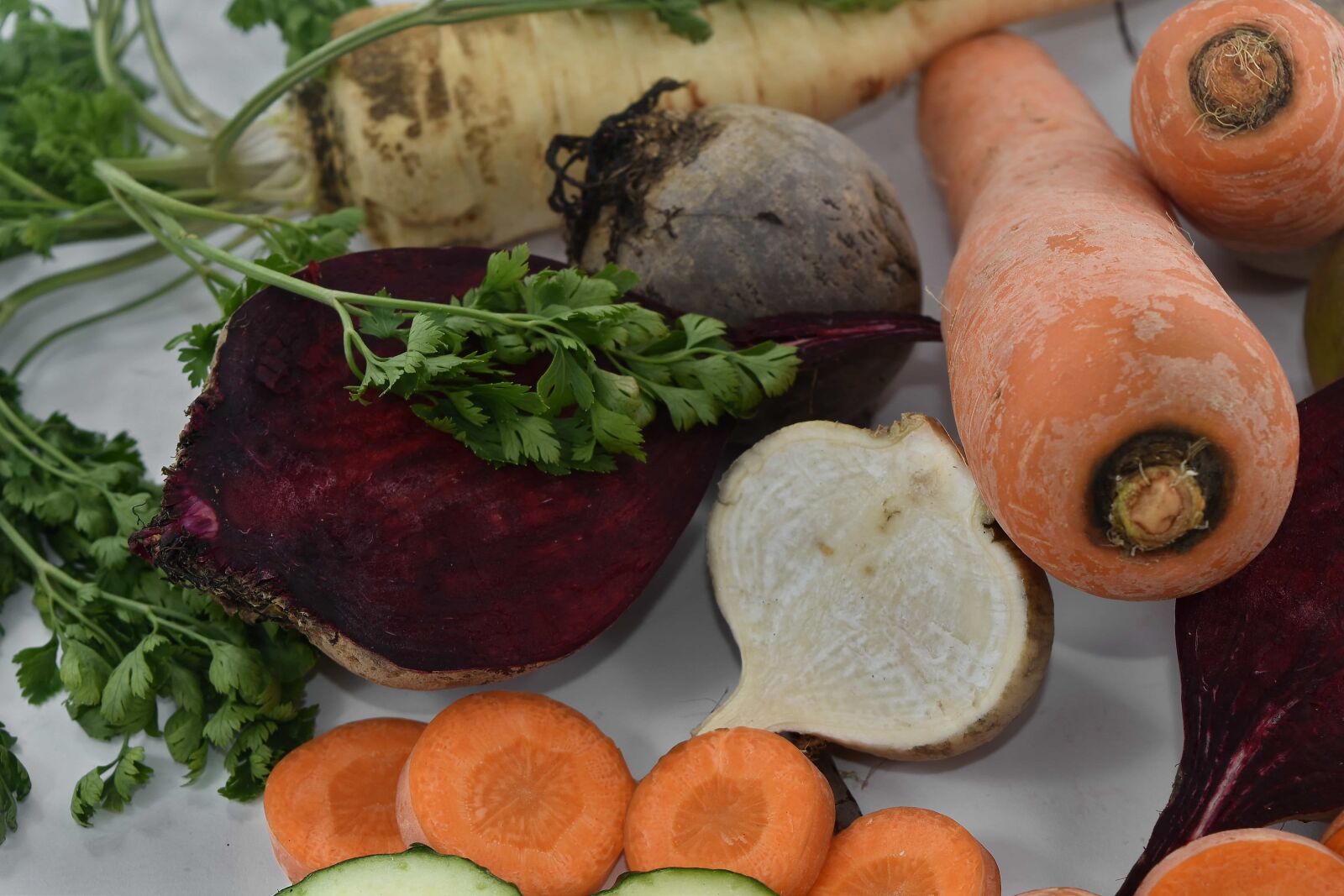 Nikon D5500 sample photo. Beetroot, carrot, parsley, radish photography