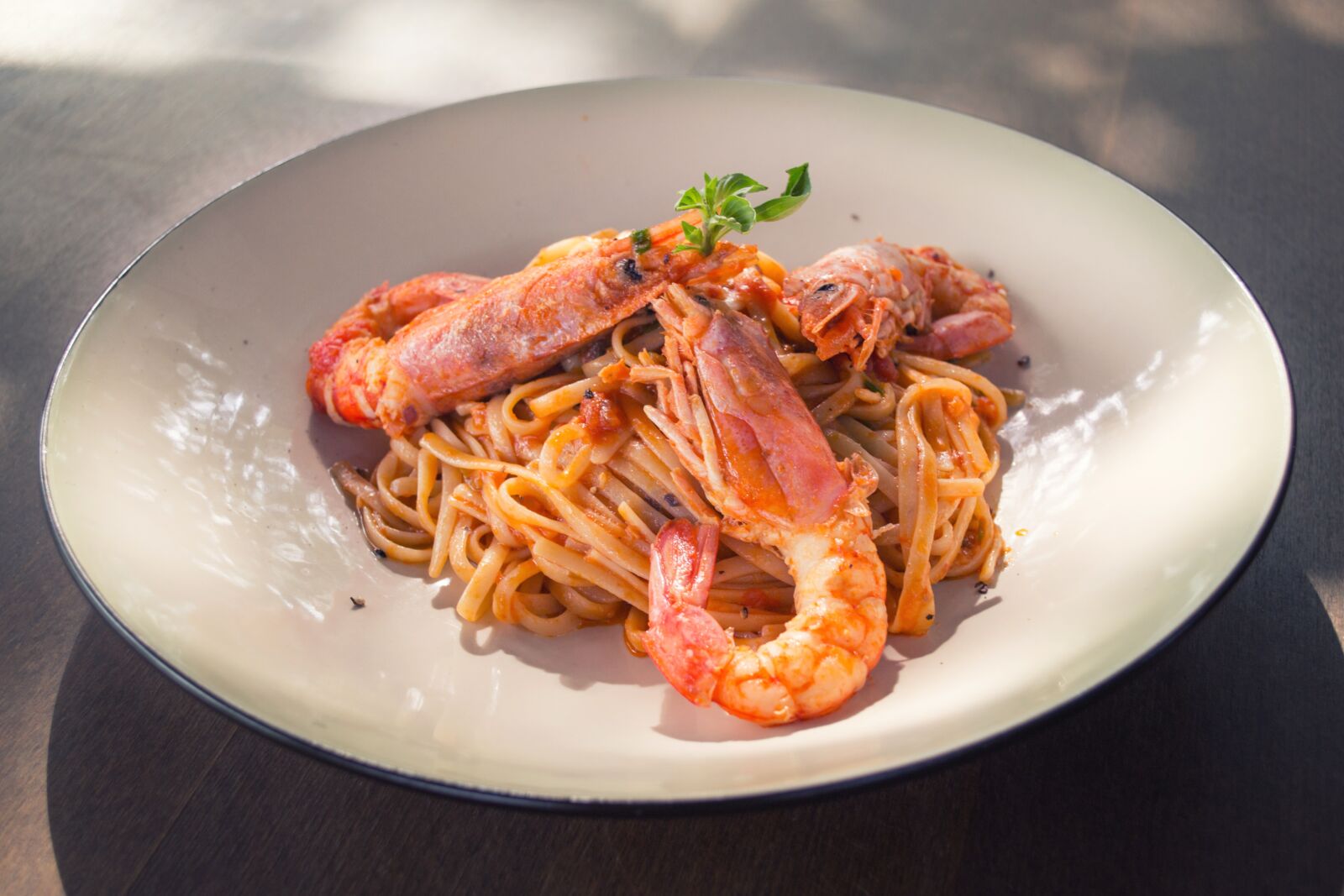 Nikon D3100 sample photo. Pasta, shrimp, prawns photography