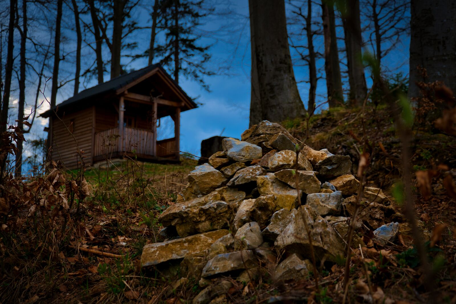 Nikon D5300 sample photo. Alpine hut, stones, forest photography