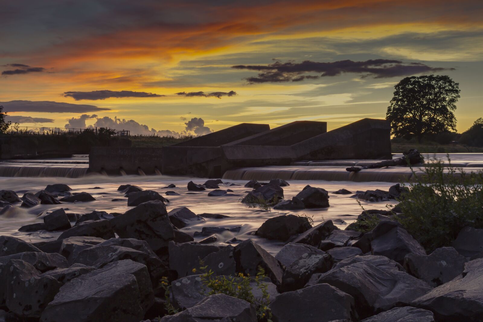 Canon EOS 7D + Canon EF 17-40mm F4L USM sample photo. Sunset, waterfall, water photography