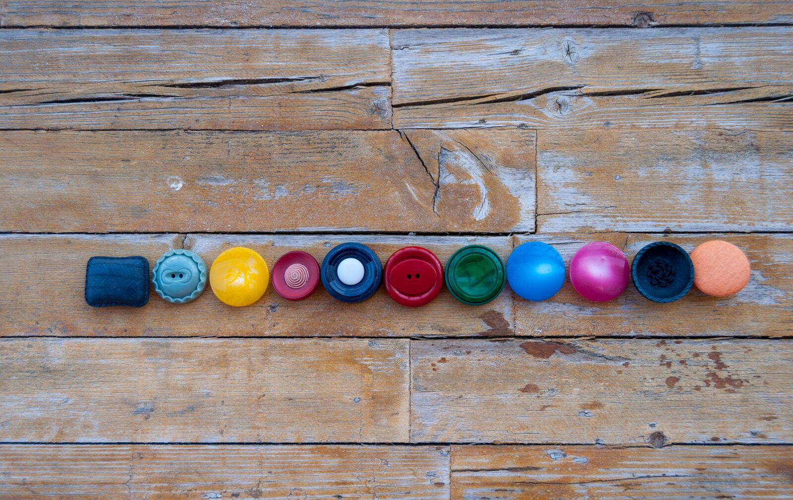 Nikon D60 sample photo. Buttons, row, colors photography