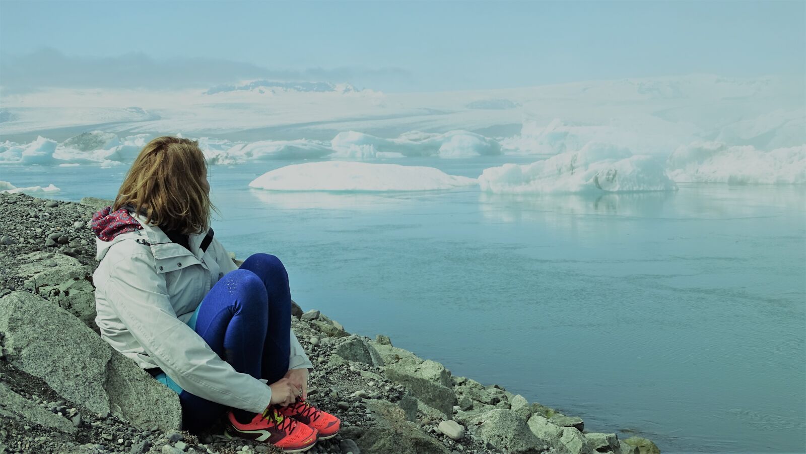 Sony Cyber-shot DSC-HX350 sample photo. Ice, glacier, girl photography