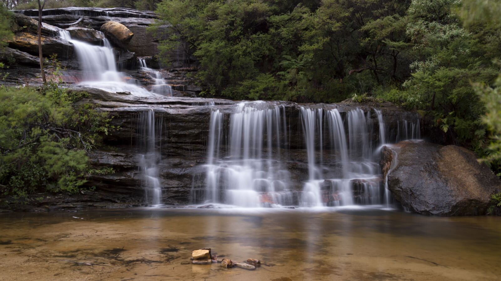 Canon EOS 7D + Canon EF 24-105mm F4L IS USM sample photo. Waterfall, mountain, forest photography