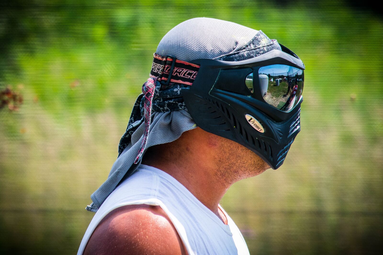 Nikon D3400 sample photo. Paintball, mask, chrome photography