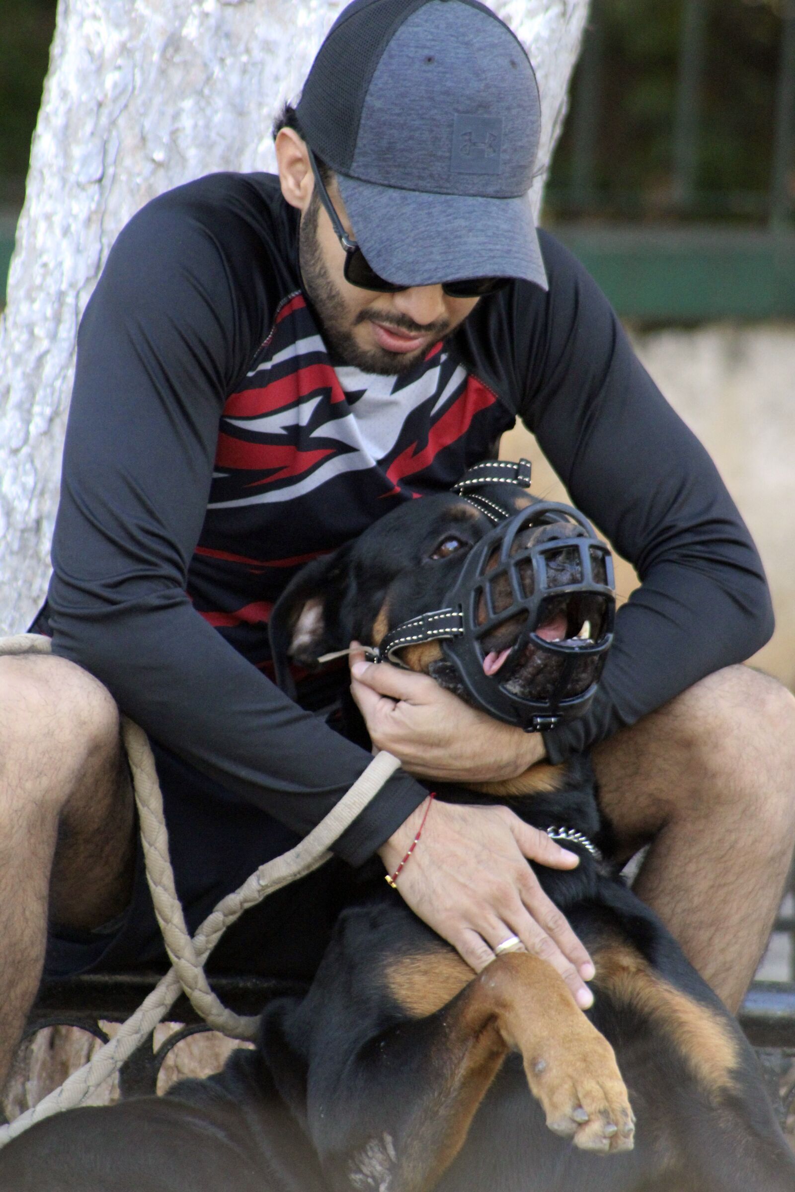 Canon EOS 1300D (EOS Rebel T6 / EOS Kiss X80) + Canon EF75-300mm f/4-5.6 sample photo. Dog attack, rottweiler, aggressive photography