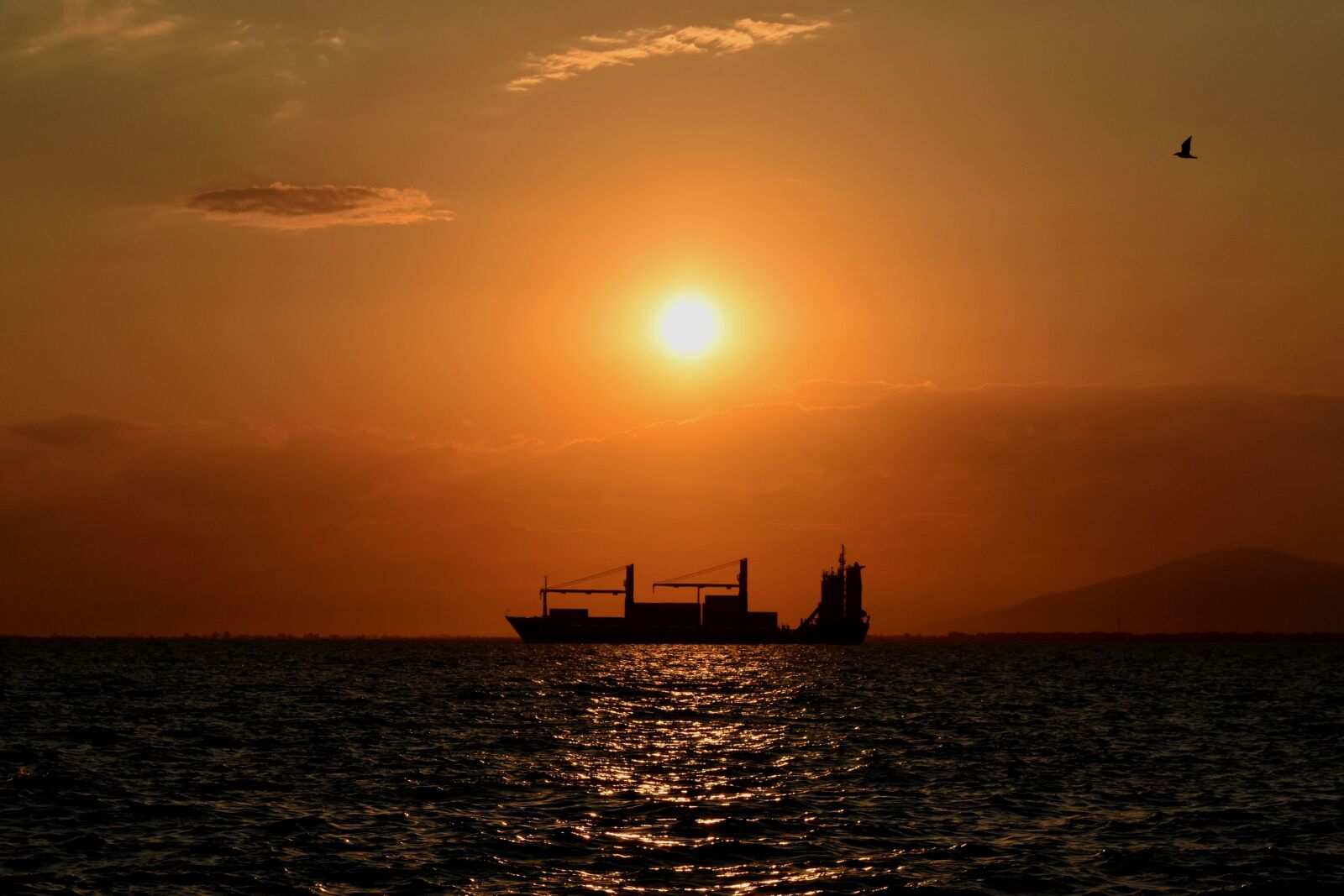 Nikon D3500 sample photo. Sunset, ship, silhouette photography