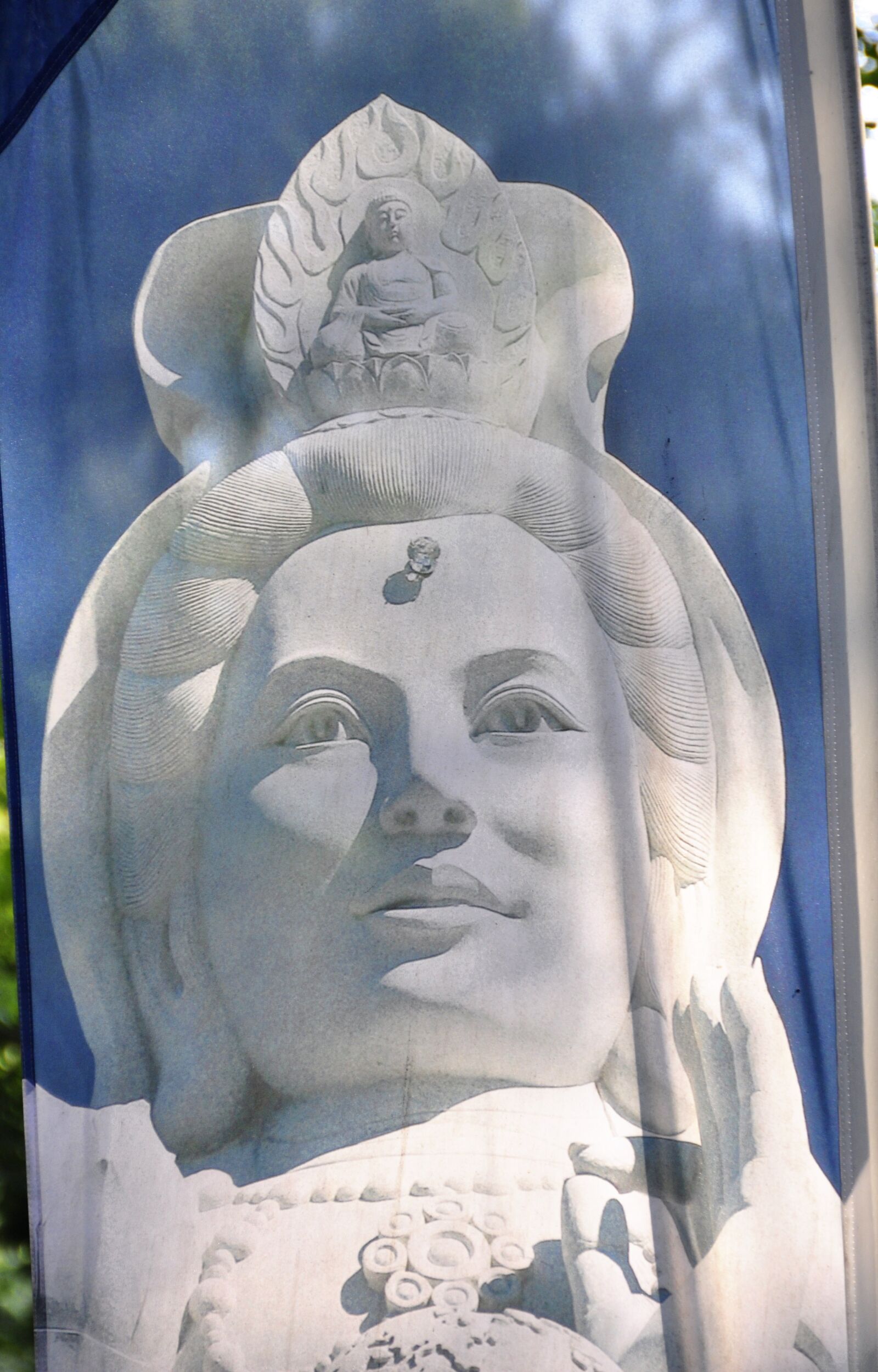 Nikon D90 sample photo. Flag, statue, white photography