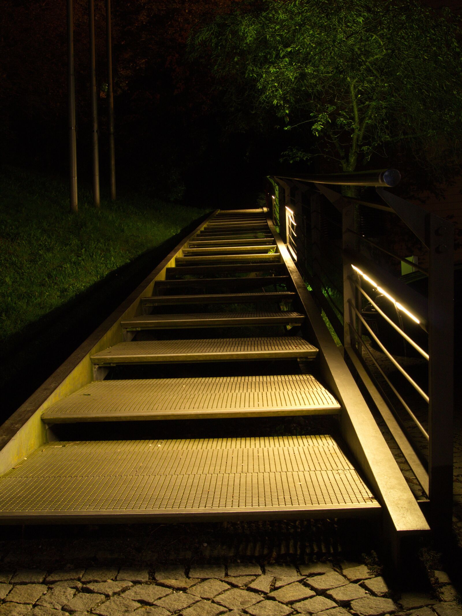 Panasonic Lumix DMC-G6 sample photo. Stairs, architecture, night photography
