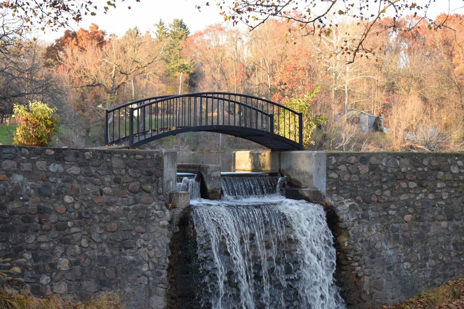 Nikon D3300 sample photo. Michigan, footbridge, waterfall photography
