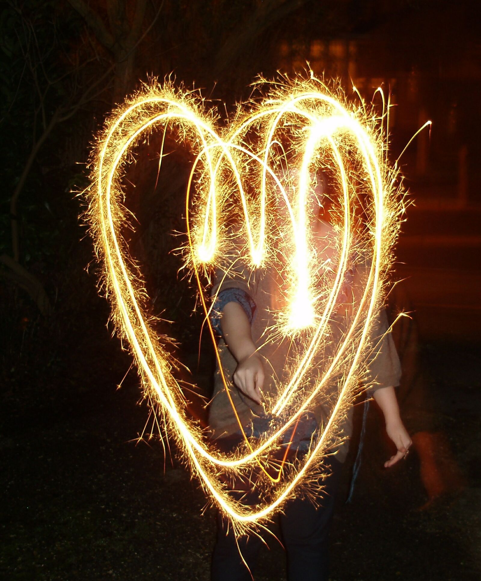 Olympus uD800,S800 sample photo. Heart, fire, sparkler photography