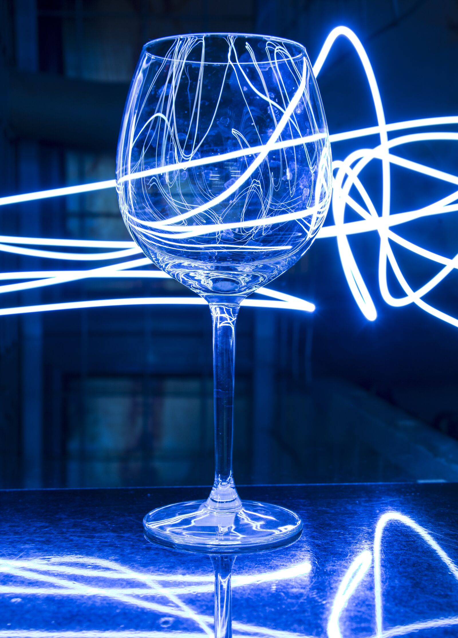 Canon EOS 5D Mark III sample photo. Light painting, glass, blue photography