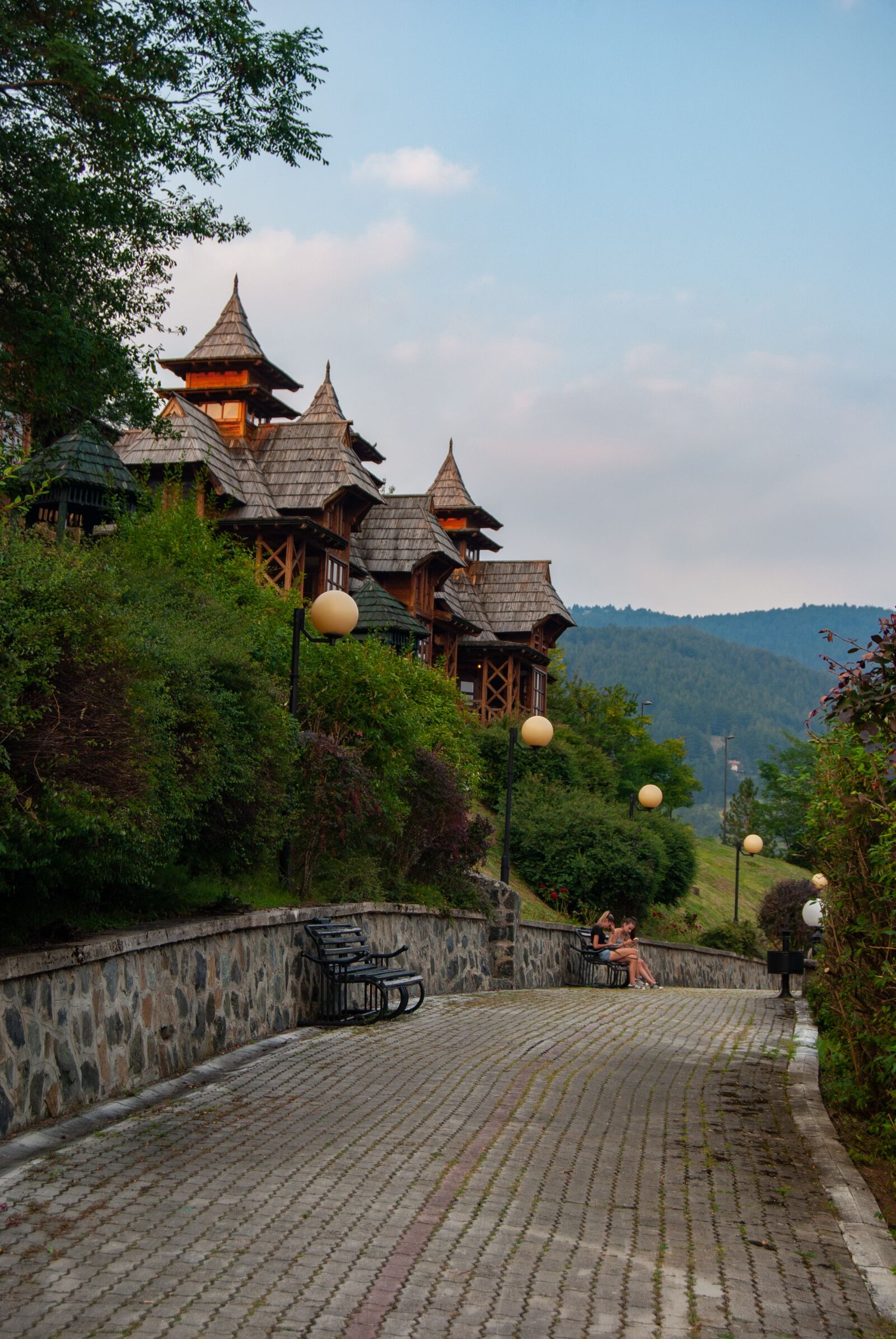 Nikon D60 sample photo. Bungalows, road, wooden house photography