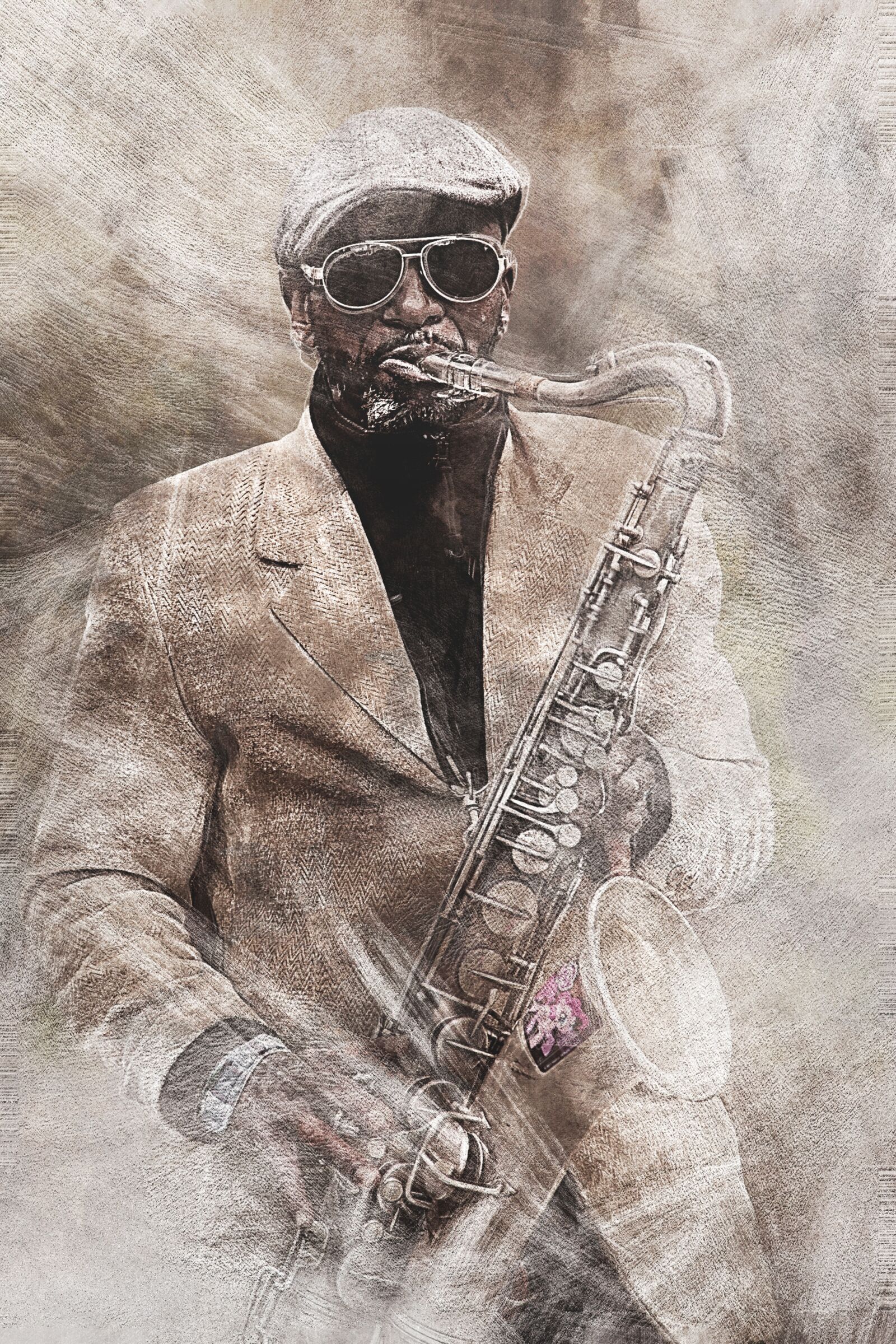 Canon EOS 5D Mark II sample photo. Sax, player, jazz photography