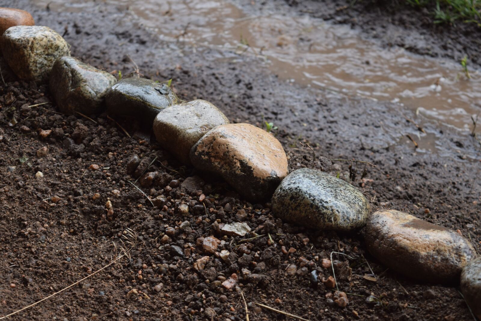 Nikon D3300 sample photo. Rain, rocks, wet photography